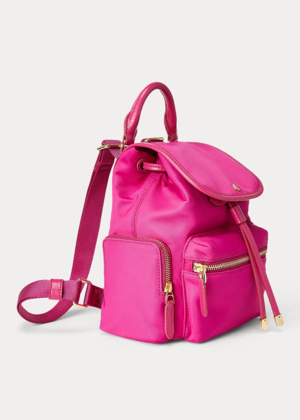 Mochilas Ralph Lauren Mujer Fucsia Oscuro - Nylon Keely Small - IOLTE6824